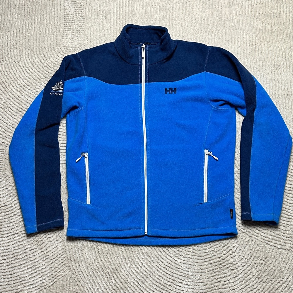 Helly Hansen F/T Ocean Rover Fishing Boat Royal Blue and Navy Fleece Jacket - Picture 1 of 11